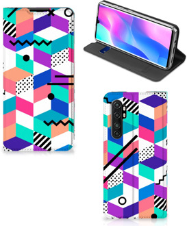 B2Ctelecom GSM Hoesje Gepersonaliseerd Cadeau Xiaomi Mi Note 10 Lite Wallet Case Blokken Kleurrijke