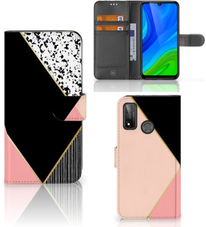 B2Ctelecom GSM Hoesje Huawei P Smart 2020 Bookcase Black Pink Shapes