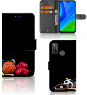 B2Ctelecom GSM Hoesje Huawei P Smart 2020 Bookcover Ontwerpen Voetbal, Tennis, Boxing… Sports