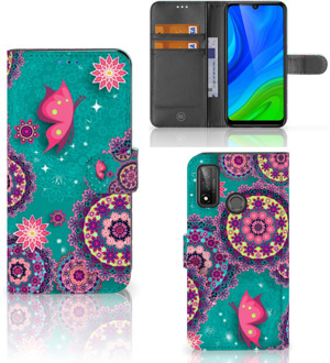 B2Ctelecom GSM Hoesje Huawei P Smart 2020 Flipcase Cirkels en Vlinders