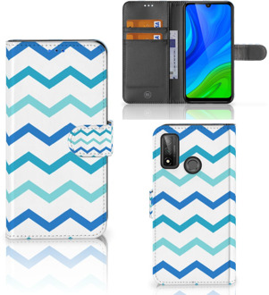 B2Ctelecom GSM Hoesje Huawei P Smart 2020 Foto hoesje Zigzag Blauw