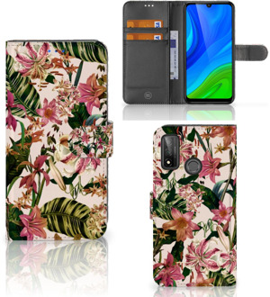 B2Ctelecom GSM Hoesje Huawei P Smart 2020 Fotohoesje ontwerpen Flowers