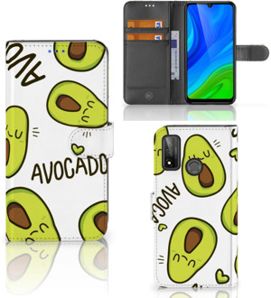 B2Ctelecom GSM Hoesje Huawei P Smart 2020 Mobiel Bookcase Valentijn Cadeautje Haar Avocado Singing