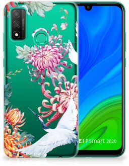 B2Ctelecom GSM Hoesje Huawei P Smart 2020 Smartphonehoesje Customize Bird Flowers