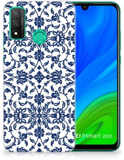 B2Ctelecom GSM Hoesje Huawei P Smart 2020 Trendy Telefoonhoesjes Flower Blue