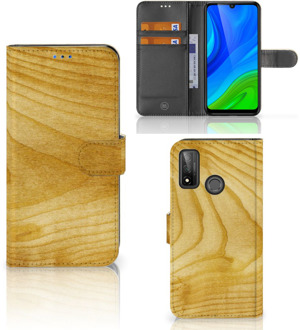 B2Ctelecom GSM Hoesje Huawei P Smart 2020 Wallet Book Case Licht Hout