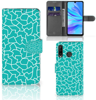 B2Ctelecom GSM Hoesje Huawei P30 Lite Design Cracks Blue