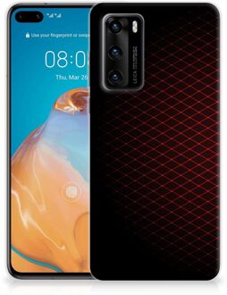 B2Ctelecom GSM Hoesje Huawei P40 Backcase TPU Siliconen Hoesje Geruit Rood