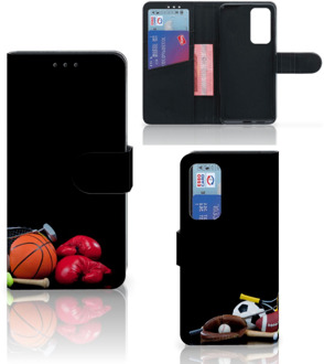 B2Ctelecom GSM Hoesje Huawei P40 Bookcover Ontwerpen Voetbal, Tennis, Boxing… Sports