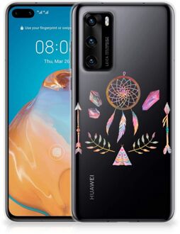 B2Ctelecom GSM Hoesje Huawei P40 Bumper Hoesje Doorzichtig Boho Dreamcatcher