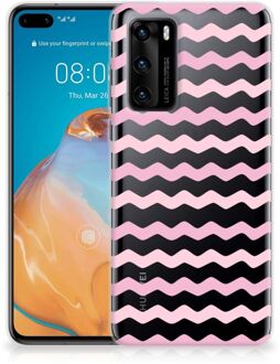 B2Ctelecom GSM Hoesje Huawei P40 Bumper Hoesje Waves Roze