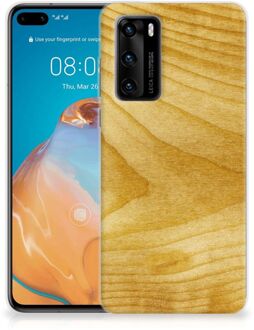 B2Ctelecom GSM Hoesje Huawei P40 Cover Case Licht Hout