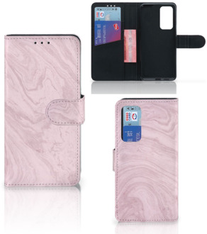 B2Ctelecom GSM Hoesje Huawei P40 Flip Case Marble Pink