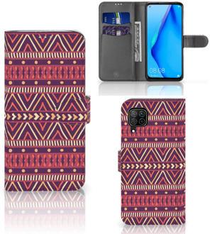 B2Ctelecom GSM Hoesje Huawei P40 Lite Bookcase Aztec Purple