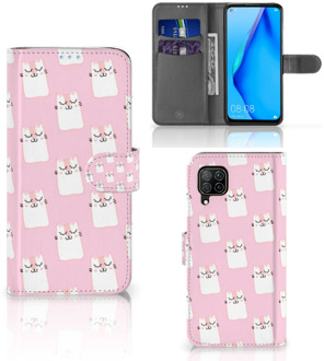 B2Ctelecom GSM Hoesje Huawei P40 Lite Bookcase Valentijn Cadeaus Sleeping Cats