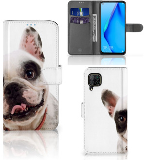 B2Ctelecom GSM Hoesje Huawei P40 Lite Bookstyle Case Franse Bulldog