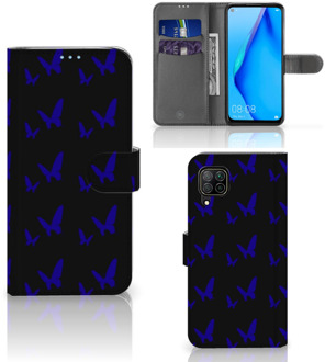 B2Ctelecom GSM Hoesje Huawei P40 Lite Flipcase Vlinder Patroon