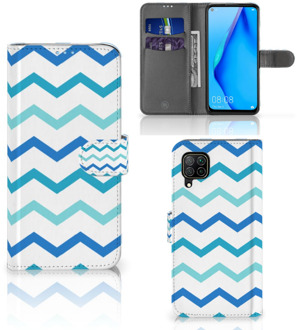 B2Ctelecom GSM Hoesje Huawei P40 Lite Foto hoesje Zigzag Blauw