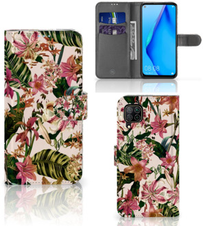 B2Ctelecom GSM Hoesje Huawei P40 Lite Fotohoesje ontwerpen Flowers