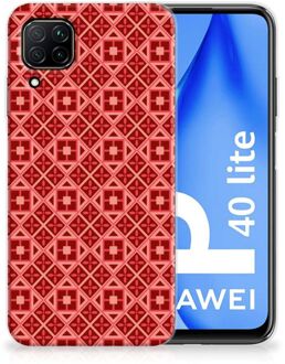 B2Ctelecom GSM Hoesje Huawei P40 Lite Hoesje met Tekst Batik Red