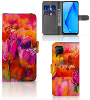 B2Ctelecom GSM Hoesje Huawei P40 Lite Hoesje met Tekst Tulips