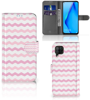 B2Ctelecom GSM Hoesje Huawei P40 Lite Hoesje ontwerpen Waves Roze