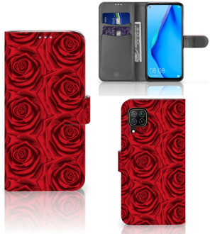 B2Ctelecom GSM Hoesje Huawei P40 Lite Mobiel Bookcase Red Roses