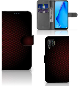 B2Ctelecom GSM Hoesje Huawei P40 Lite Telefoonhoesje met foto Geruit Rood