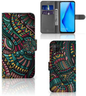 B2Ctelecom GSM Hoesje Huawei P40 Lite Telefoontasje Aztec