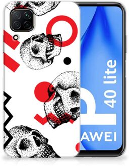 B2Ctelecom GSM Hoesje Huawei P40 Lite TPU Bumper Skull Red