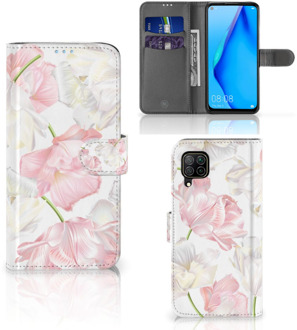 B2Ctelecom GSM Hoesje Huawei P40 Lite Wallet Book Case Cadeau voor Mama Lovely Flowers