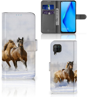 B2Ctelecom GSM Hoesje Huawei P40 Lite Wallet Book Case Paarden