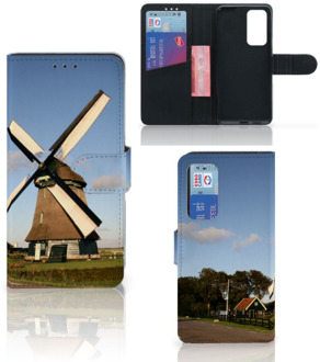 B2Ctelecom GSM Hoesje Huawei P40 Mobiel Bookcase Molen