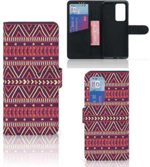 B2Ctelecom GSM Hoesje Huawei P40 Pro Bookcase Aztec Purple