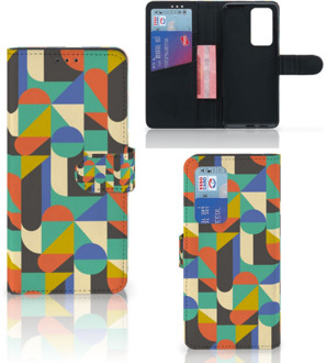 B2Ctelecom GSM Hoesje Huawei P40 Pro Bookcase Funky Retro