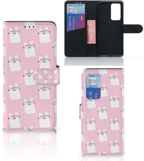 B2Ctelecom GSM Hoesje Huawei P40 Pro Bookcase Valentijn Cadeaus Sleeping Cats