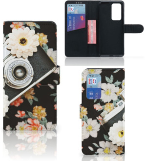 B2Ctelecom GSM Hoesje Huawei P40 Pro Bookcover Vintage Camera