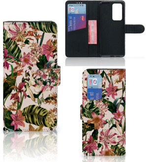 B2Ctelecom GSM Hoesje Huawei P40 Pro Hoesje ontwerpen Flowers