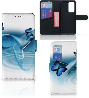 B2Ctelecom GSM Hoesje Huawei P40 Pro Telefoonhoesje Portemonnee Vlinders