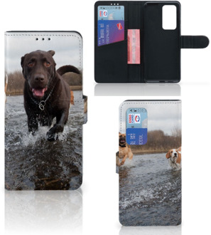 B2Ctelecom GSM Hoesje Huawei P40 Pro Wallet Book Case Honden Labrador