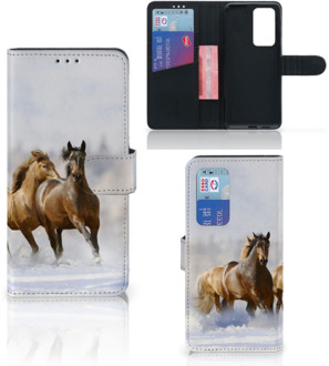 B2Ctelecom GSM Hoesje Huawei P40 Pro Wallet Book Case Paarden