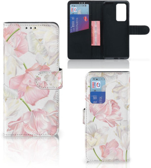 B2Ctelecom GSM Hoesje Huawei P40 Pro Wallet Case Cadeau voor Mama Lovely Flowers