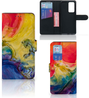 B2Ctelecom GSM Hoesje Huawei P40 Pro Wallet Case Watercolor Dark