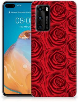 B2Ctelecom GSM Hoesje Huawei P40 TPU Bumper Red Roses