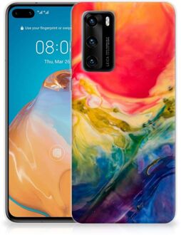 B2Ctelecom GSM Hoesje Huawei P40 TPU Bumper Watercolor Dark