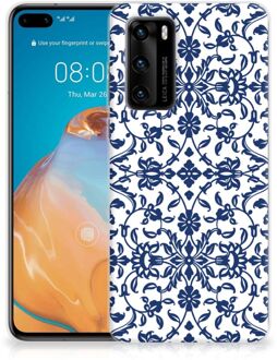 B2Ctelecom GSM Hoesje Huawei P40 Trendy Telefoonhoesjes Flower Blue