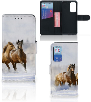 B2Ctelecom GSM Hoesje Huawei P40 Wallet Book Case Paarden