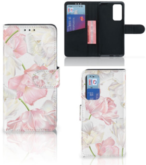 B2Ctelecom GSM Hoesje Huawei P40 Wallet Case Cadeau voor Mama Lovely Flowers