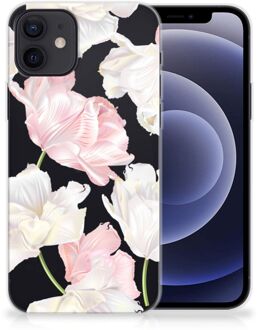 B2Ctelecom GSM Hoesje iPhone 12 | 12 Pro (6.1") Back Case TPU Siliconen Hoesje Doorzichtig Mooie Bloemen