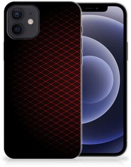 B2Ctelecom GSM Hoesje iPhone 12 | 12 Pro (6.1") Backcase TPU Siliconen Hoesje Geruit Rood